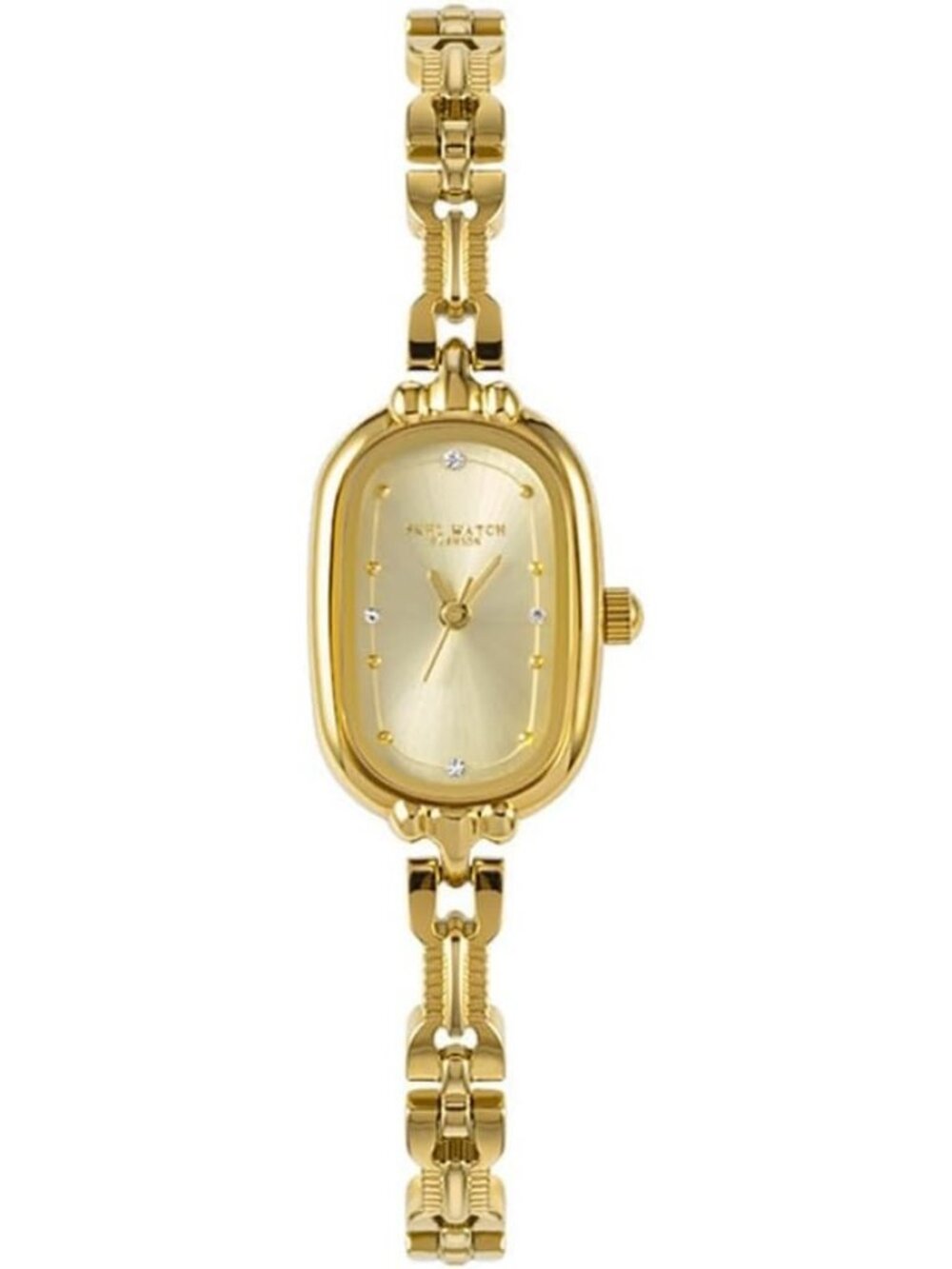 Women's Gold Small Oval Analog Quartz Luxury Waterproof Diamonds Wrist Watch